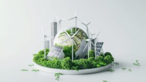 Green Energy Future: Sustainable Technology, Wind Turbines, Solar Panels, Eco City